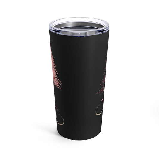 Merry Christmas 20oz Tumbler - Holiday Travel Cup - Black