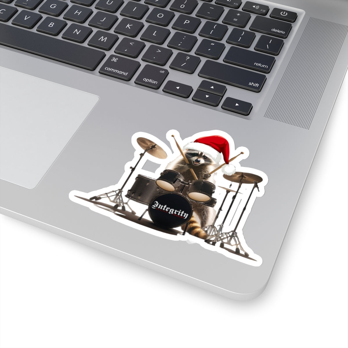 Christmas Raccoon Drummer Kiss-Cut Stickers - Holiday Décor & Gifts
