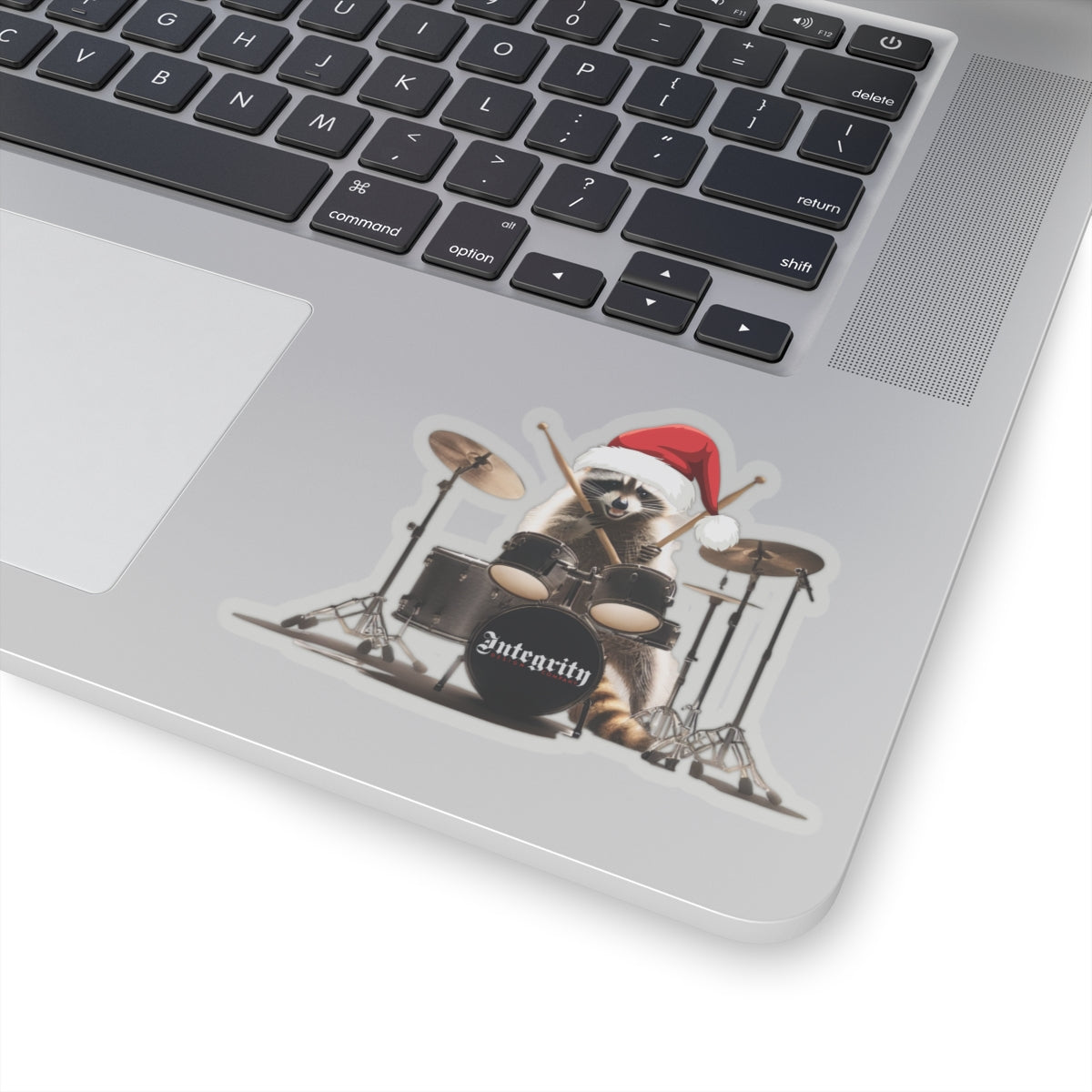 Christmas Raccoon Drummer Kiss-Cut Stickers - Holiday Décor & Gifts