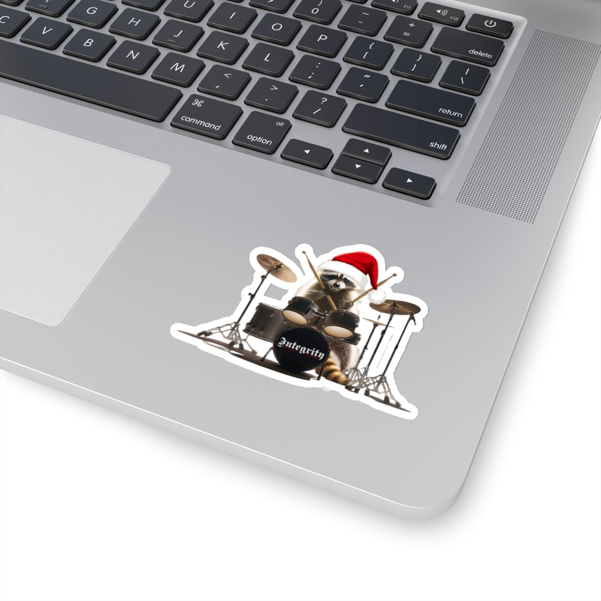 Christmas Raccoon Drummer Kiss-Cut Stickers - Holiday Décor & Gifts