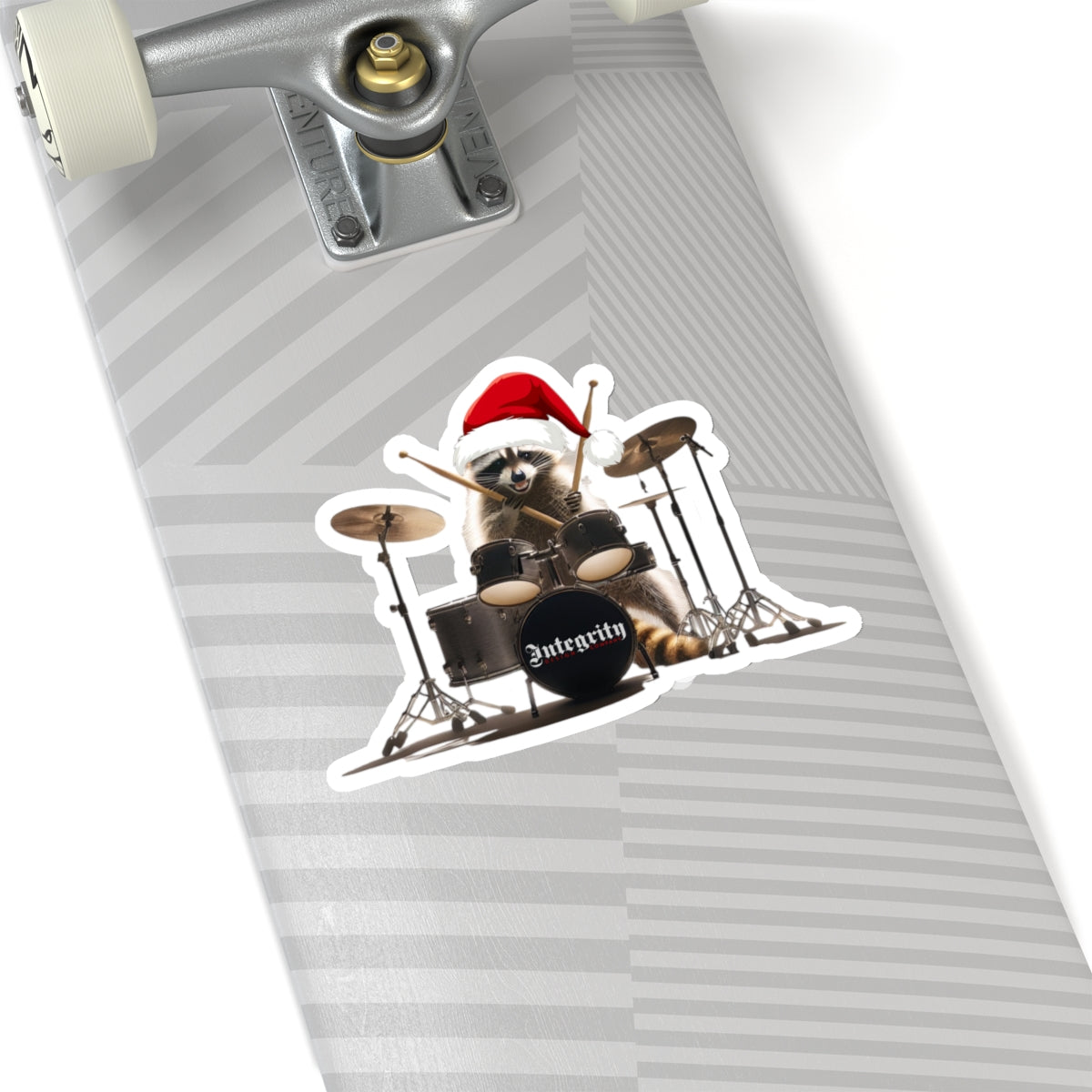 Christmas Raccoon Drummer Kiss-Cut Stickers - Holiday Décor & Gifts
