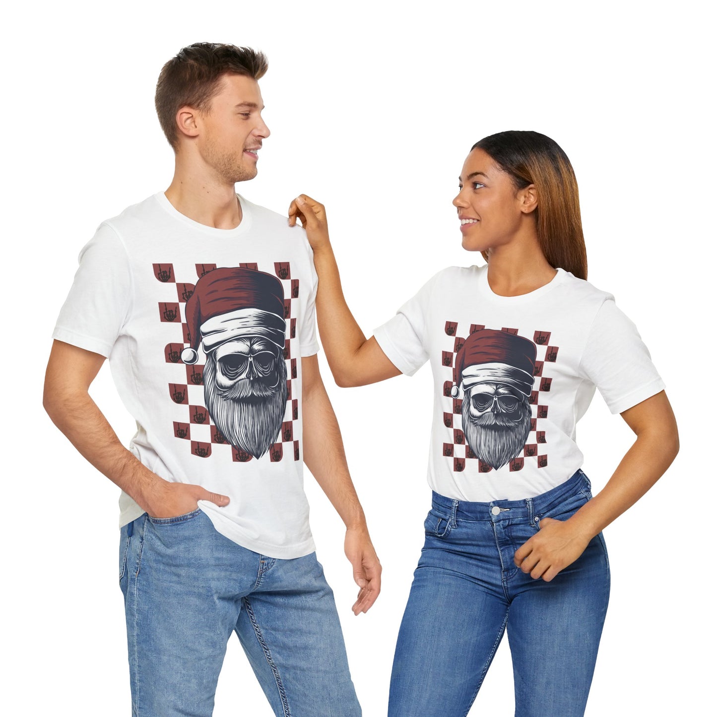 Skull Santa Unisex Jersey Tee - Perfect for Holiday Celebrations