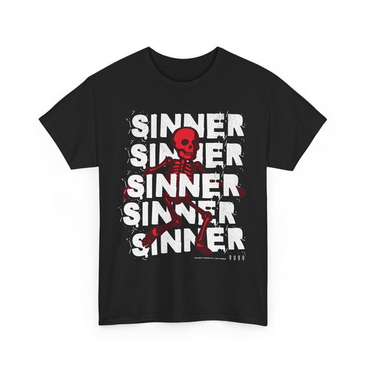 Sinner Unisex Heavy Cotton Tee - Bold Graphic T-Shirt for Halloween & Casual Wear - Express Delivery available