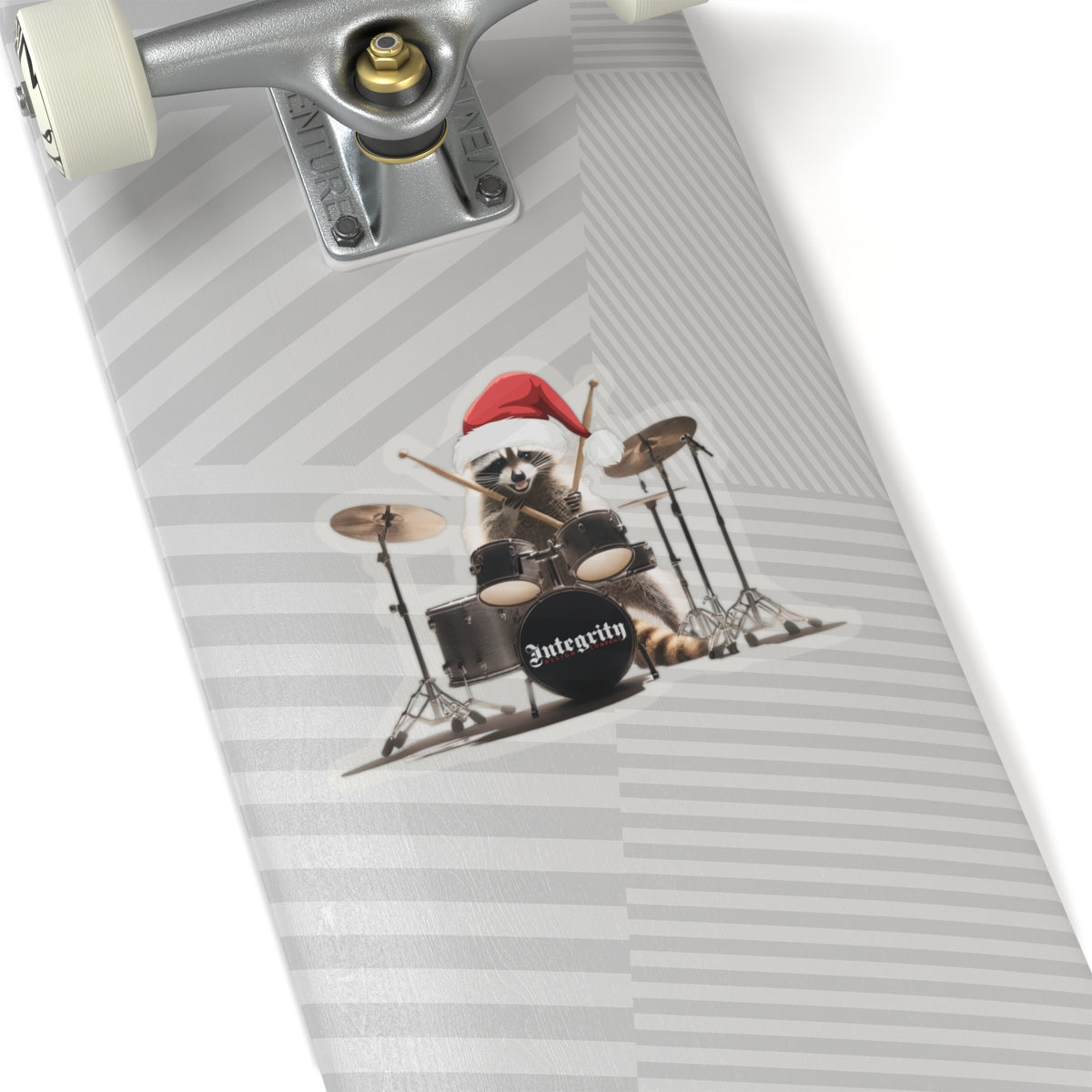 Christmas Raccoon Drummer Kiss-Cut Stickers - Holiday Décor & Gifts