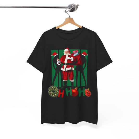Funny Santa OH HO HO Unisex Heavy Cotton Tee - Holiday Christmas T-Shirt Express Delivery available