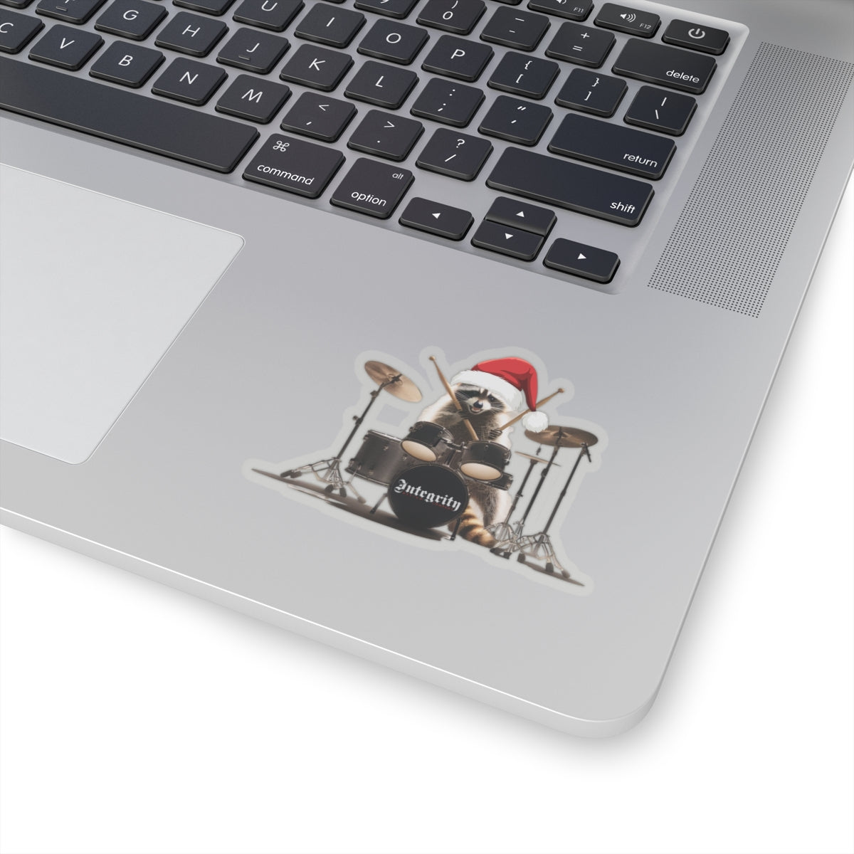 Christmas Raccoon Drummer Kiss-Cut Stickers - Holiday Décor & Gifts