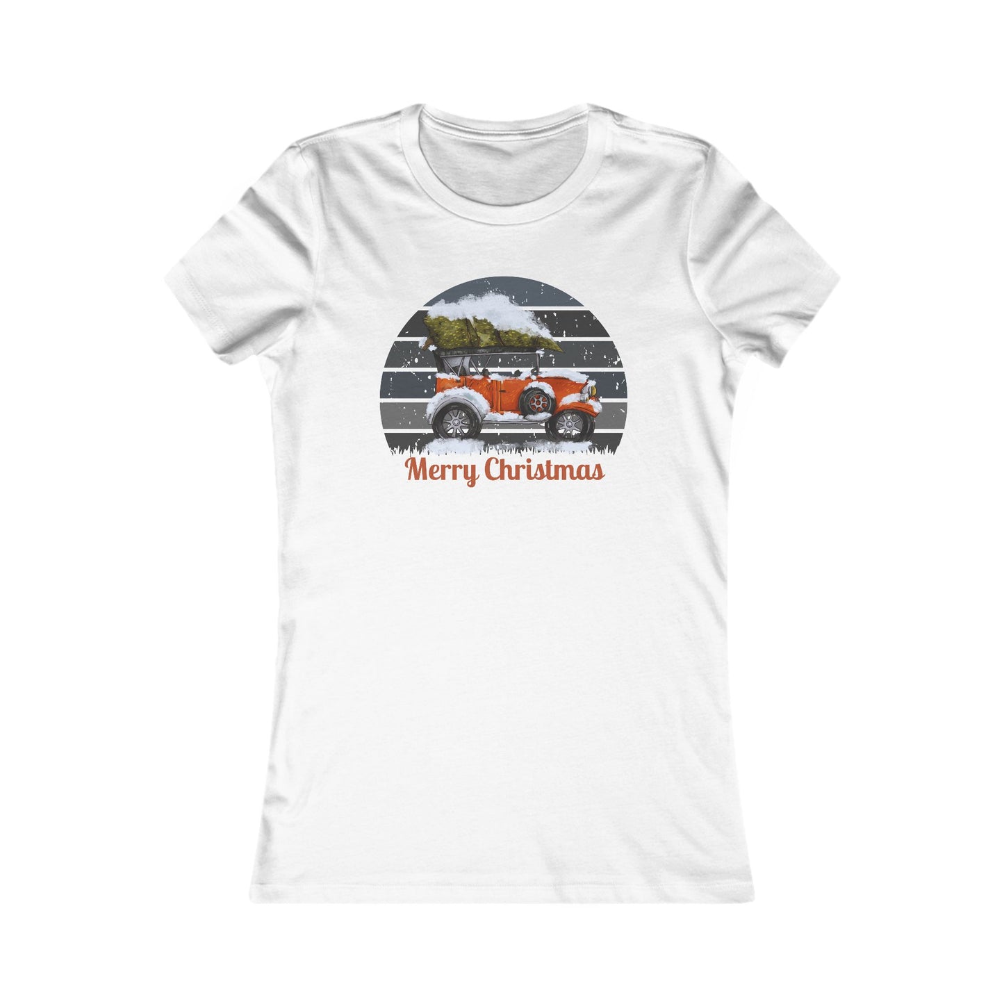 Vintage Christmas Car Women's Tee - Perfect Holiday Gift!