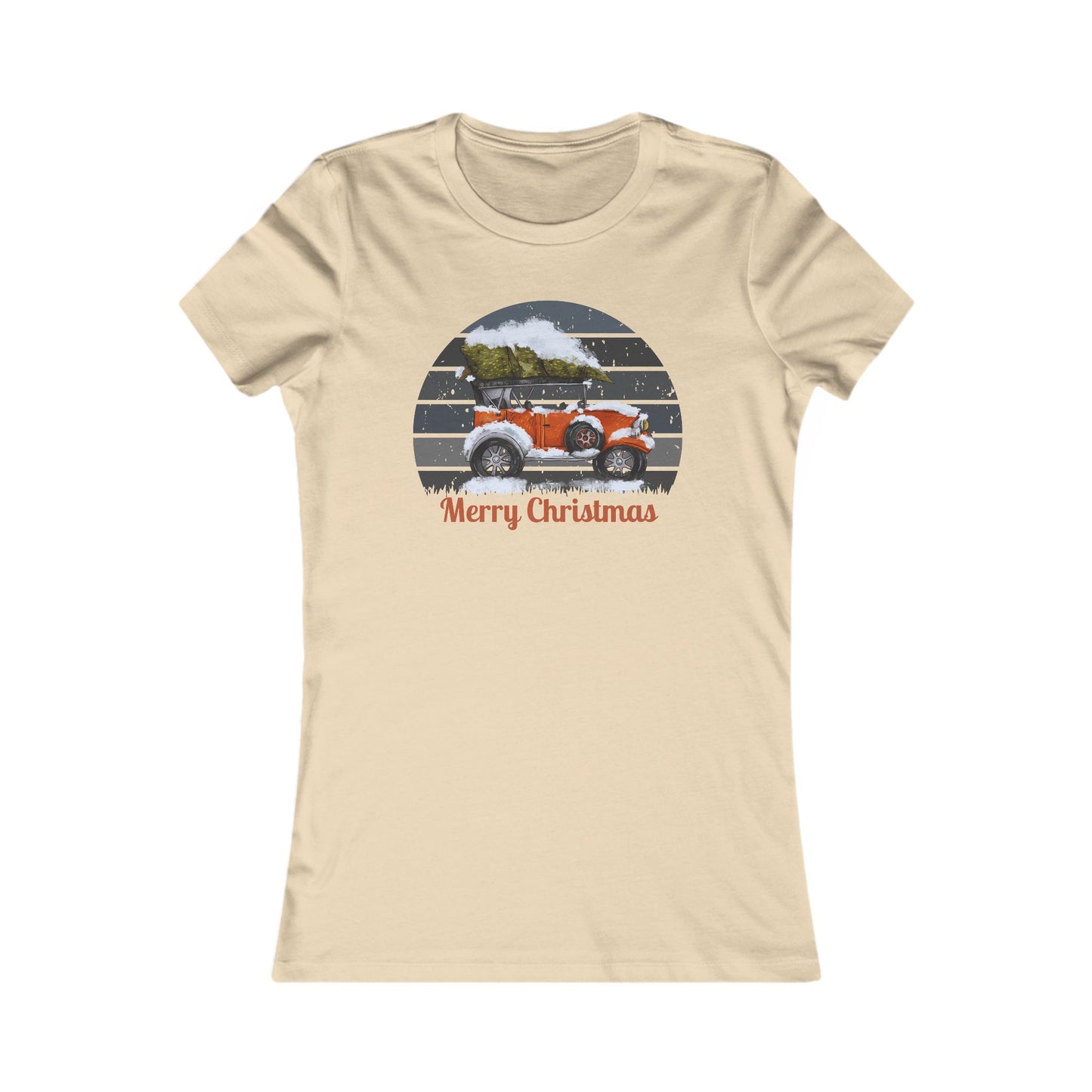 Vintage Christmas Car Women's Tee - Perfect Holiday Gift!