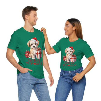 Merry Pupmas Unisex Short Sleeve Tee - Festive Dog Christmas T-Shirt