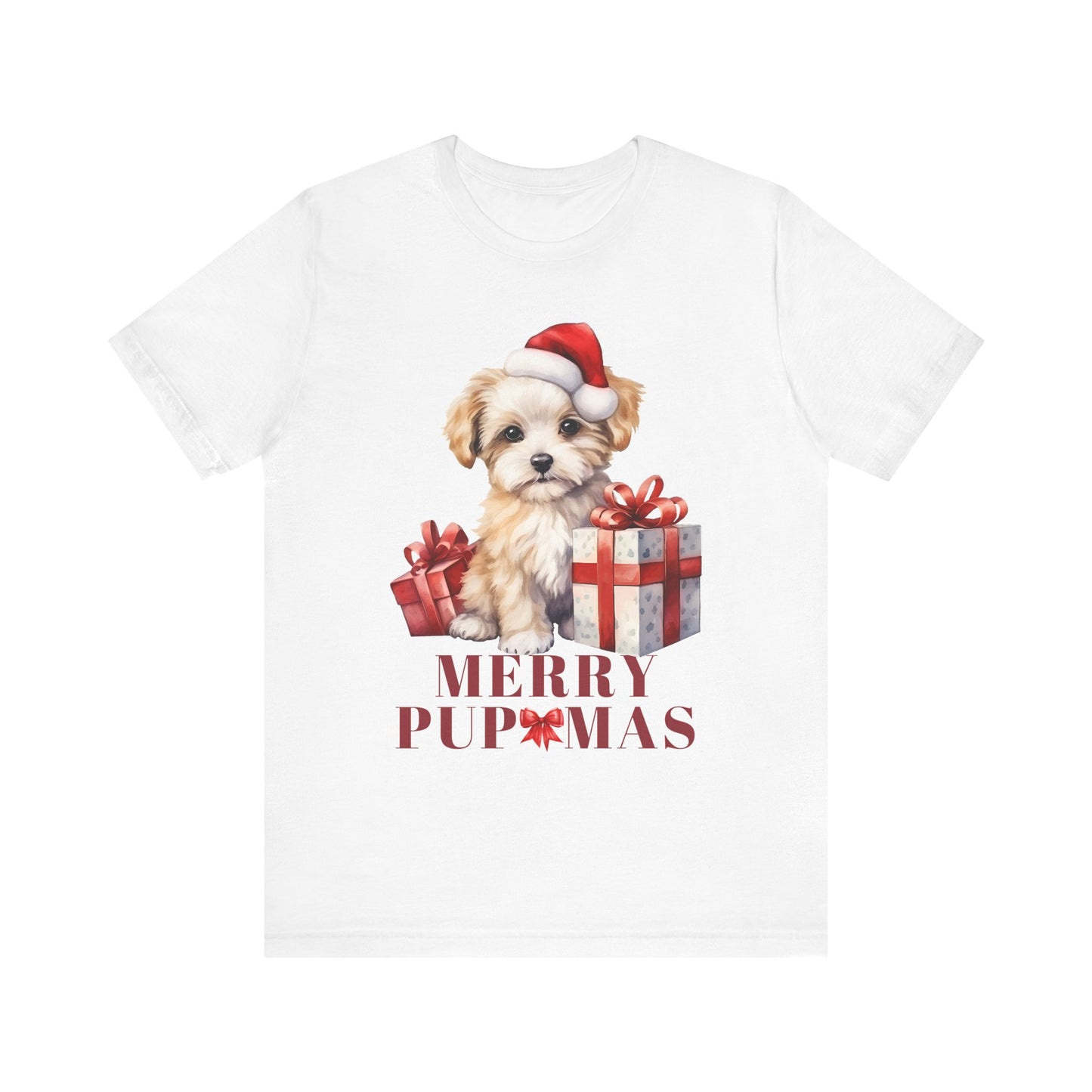 Merry Pupmas Unisex Short Sleeve Tee - Festive Dog Christmas T-Shirt