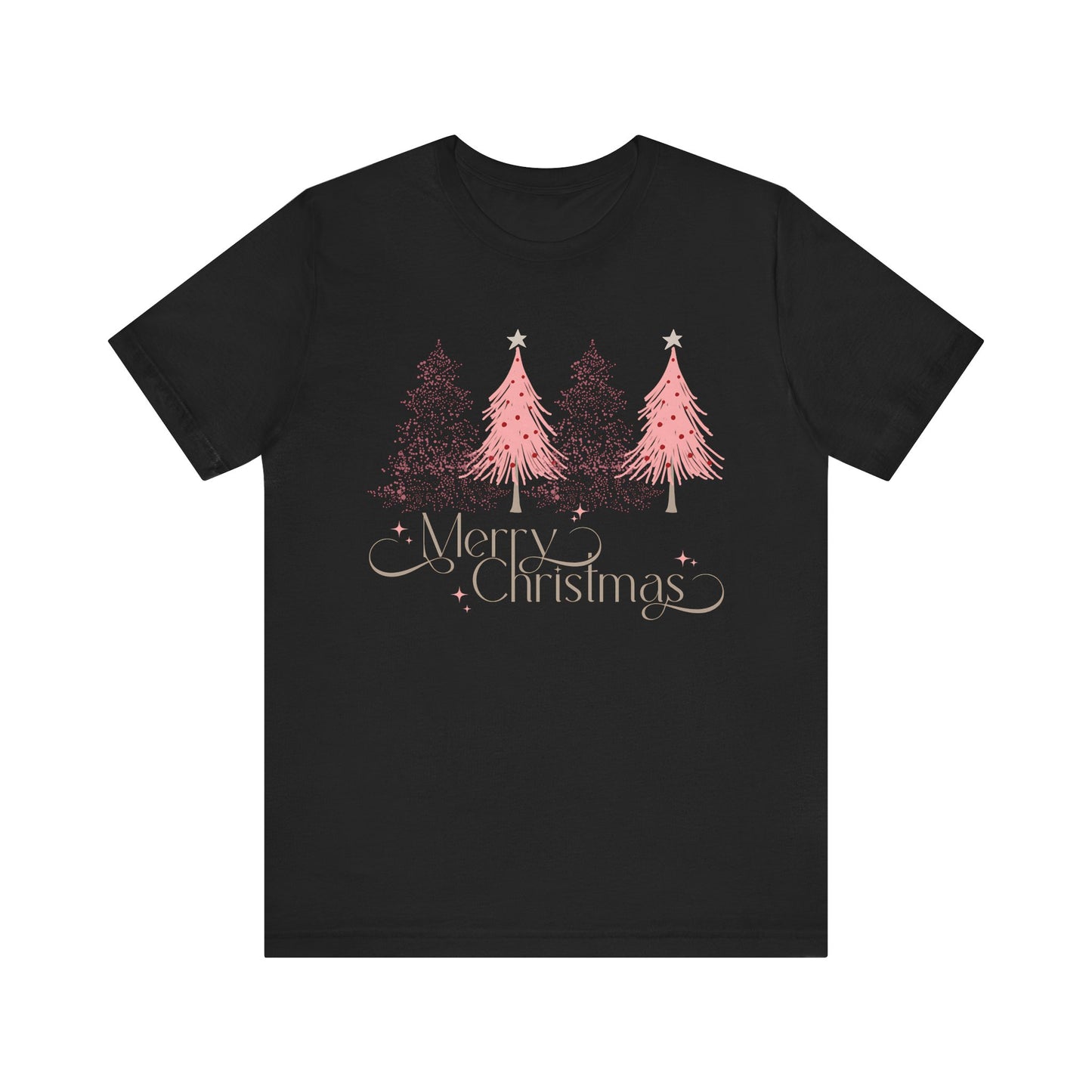 Merry Christmas Short Sleeve Tree Tee - Festive Holiday T-Shirt