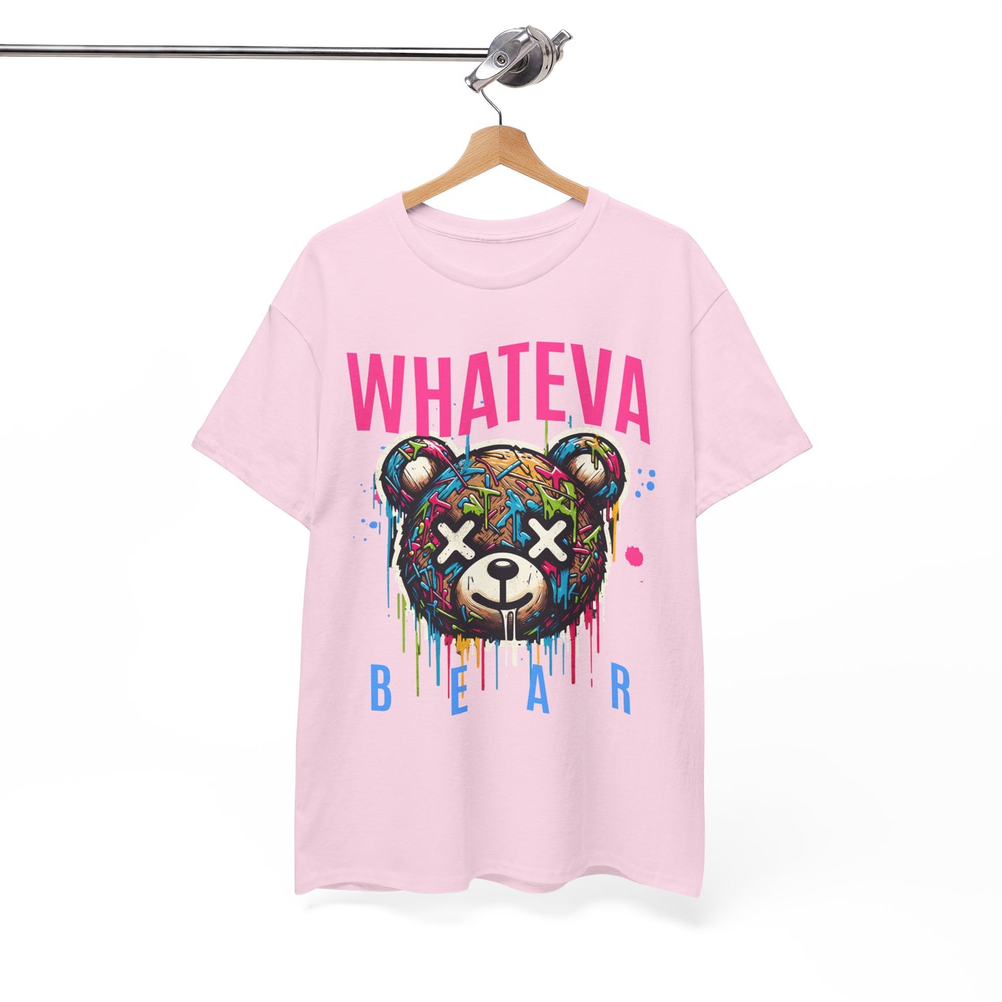 Colorful Whateva Bear Unisex Heavy Cotton Tee