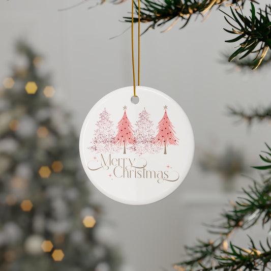 Merry Christmas Double-Sided Ceramic Ornaments - Decorative Holiday Decor (1pc, 3pcs, 5pcs, 10pcs)