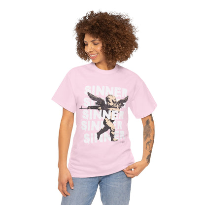 Rebellious Angel Unisex Heavy Cotton Tee - Edgy Streetwear T-Shirt