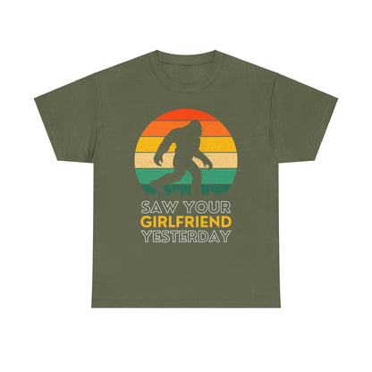 Sasquatch Girlfriend Unisex Heavy Cotton Tee - Fun Retro Style for Nature Lovers - Express Delivery available