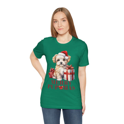 Merry Pupmas Unisex Short Sleeve Tee - Festive Dog Christmas T-Shirt