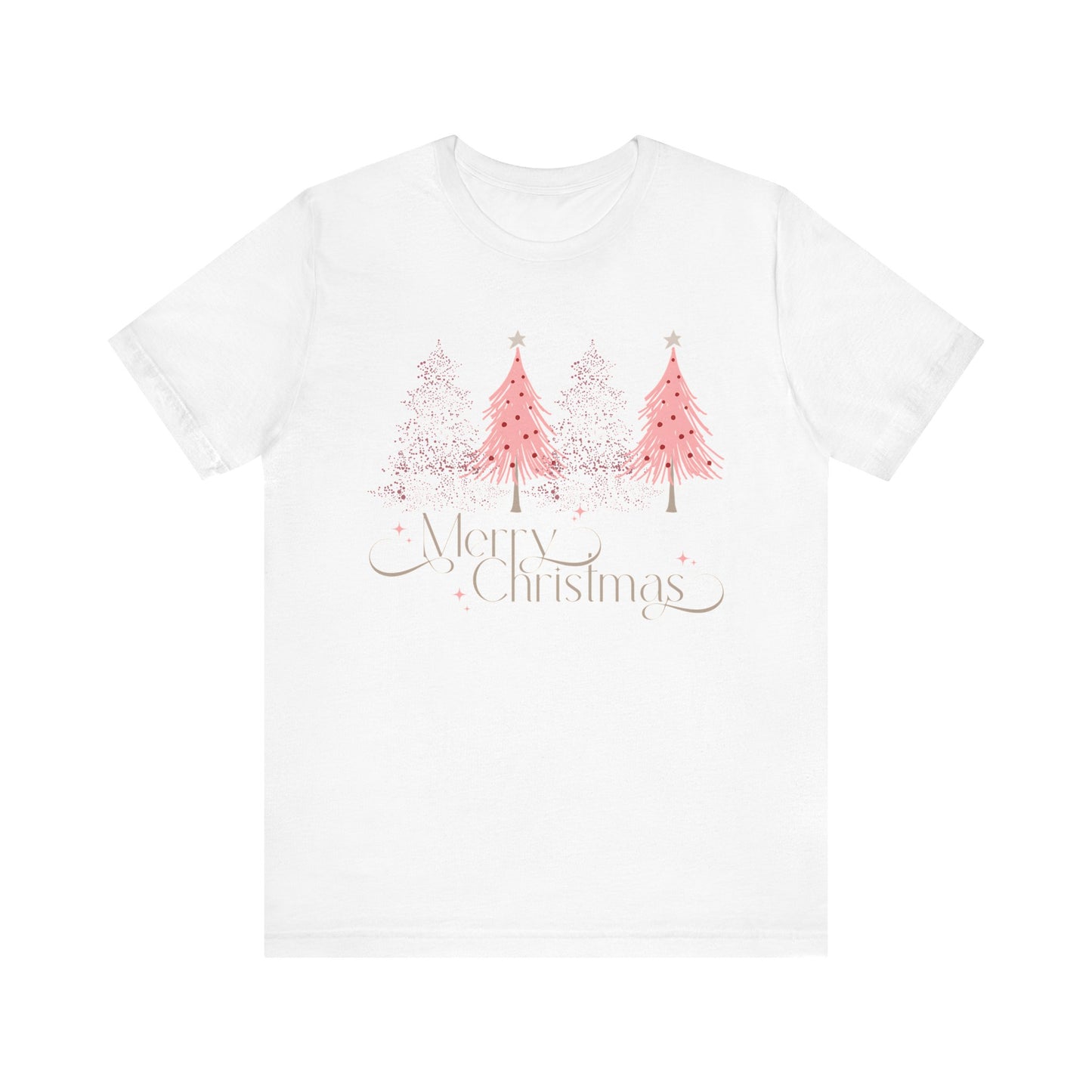 Merry Christmas Short Sleeve Tree Tee - Festive Holiday T-Shirt