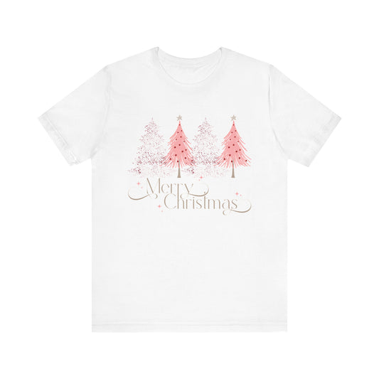 Merry Christmas Short Sleeve Tree Tee - Festive Holiday T-Shirt