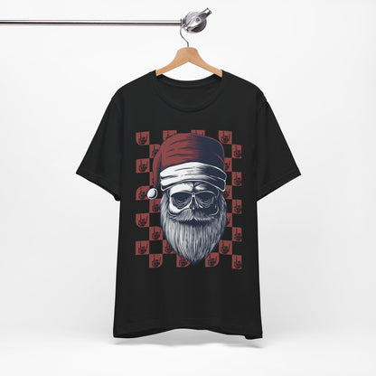 Skull Santa Unisex Jersey Tee - Perfect for Holiday Celebrations