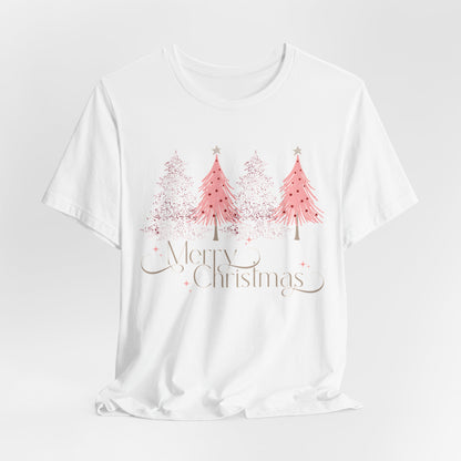 Merry Christmas Short Sleeve Tree Tee - Festive Holiday T-Shirt