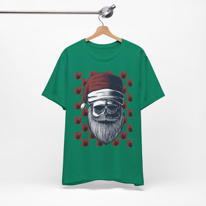 Skull Santa Unisex Jersey Tee - Perfect for Holiday Celebrations