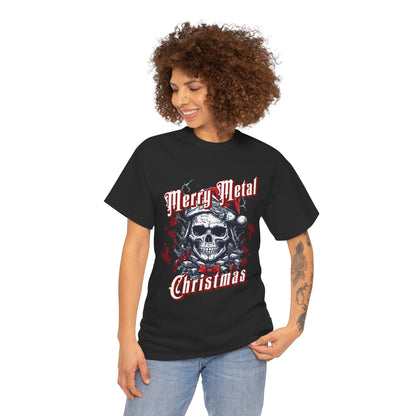 Merry Metal Christmas Tee - Unisex Heavy Cotton T-Shirt for Music Lovers