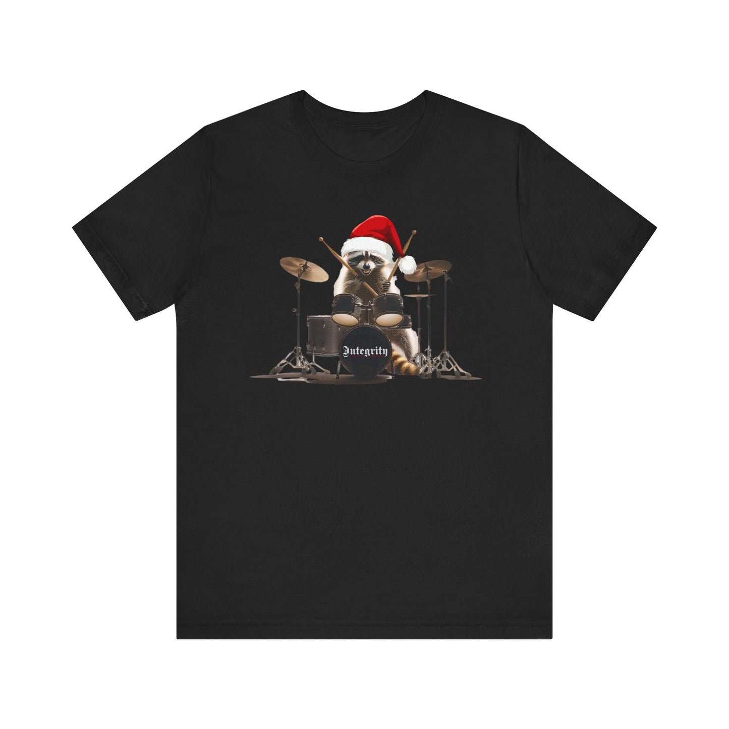 RocknRoll Drummer Raccoon - Unisex Jersey Tee - Perfect Holiday Gift! Express Delivery available