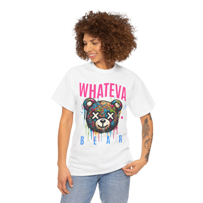 Colorful Whateva Bear Unisex Heavy Cotton Tee