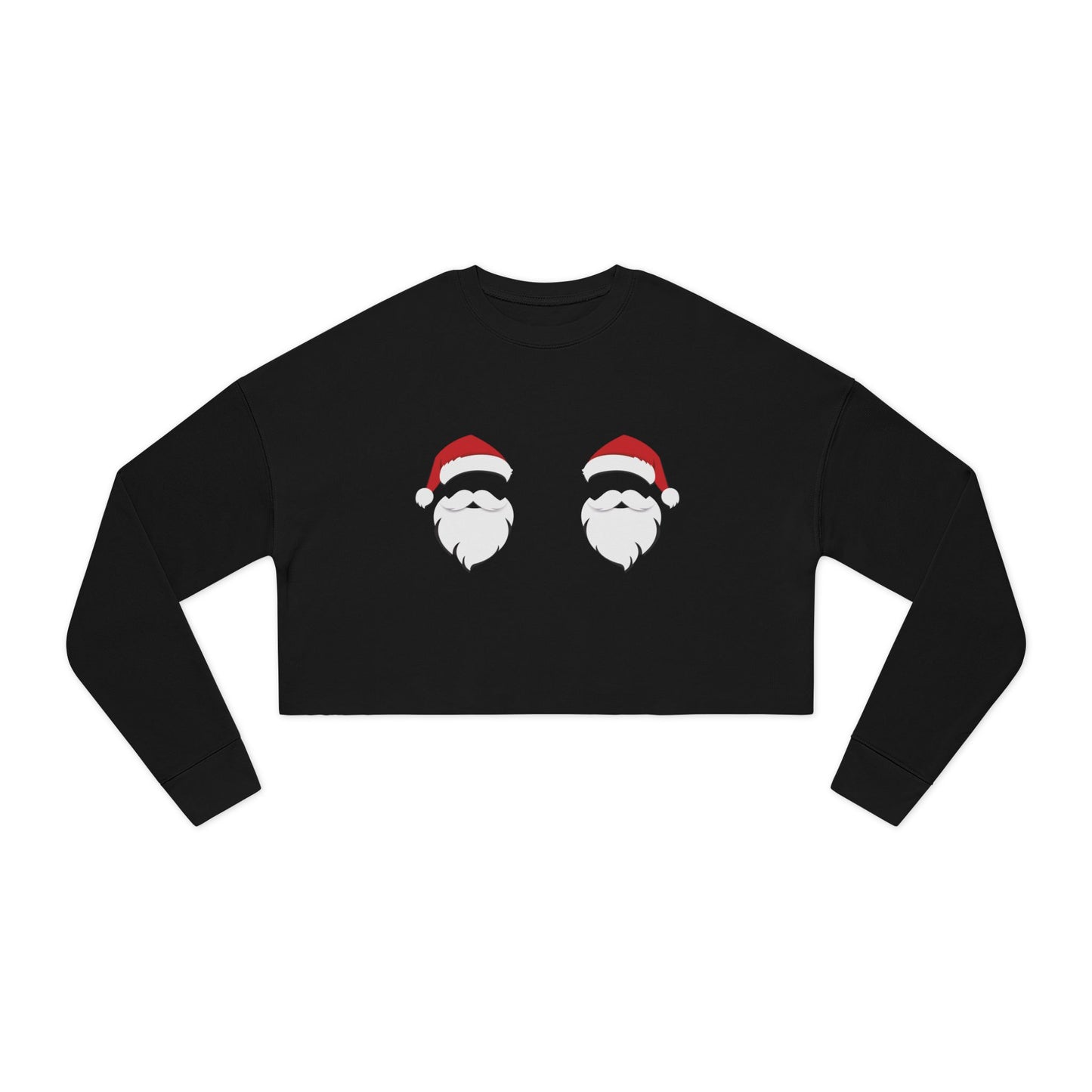 Festive Santa Cropped Sweatshirt for Women - Cute Holiday Apparel