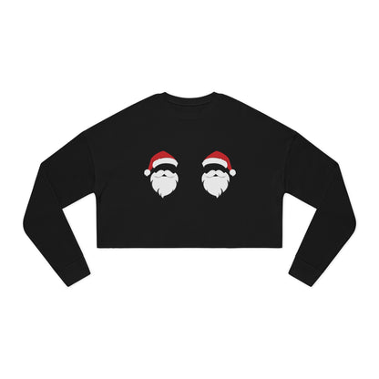 Festive Santa Cropped Sweatshirt for Women - Cute Holiday Apparel