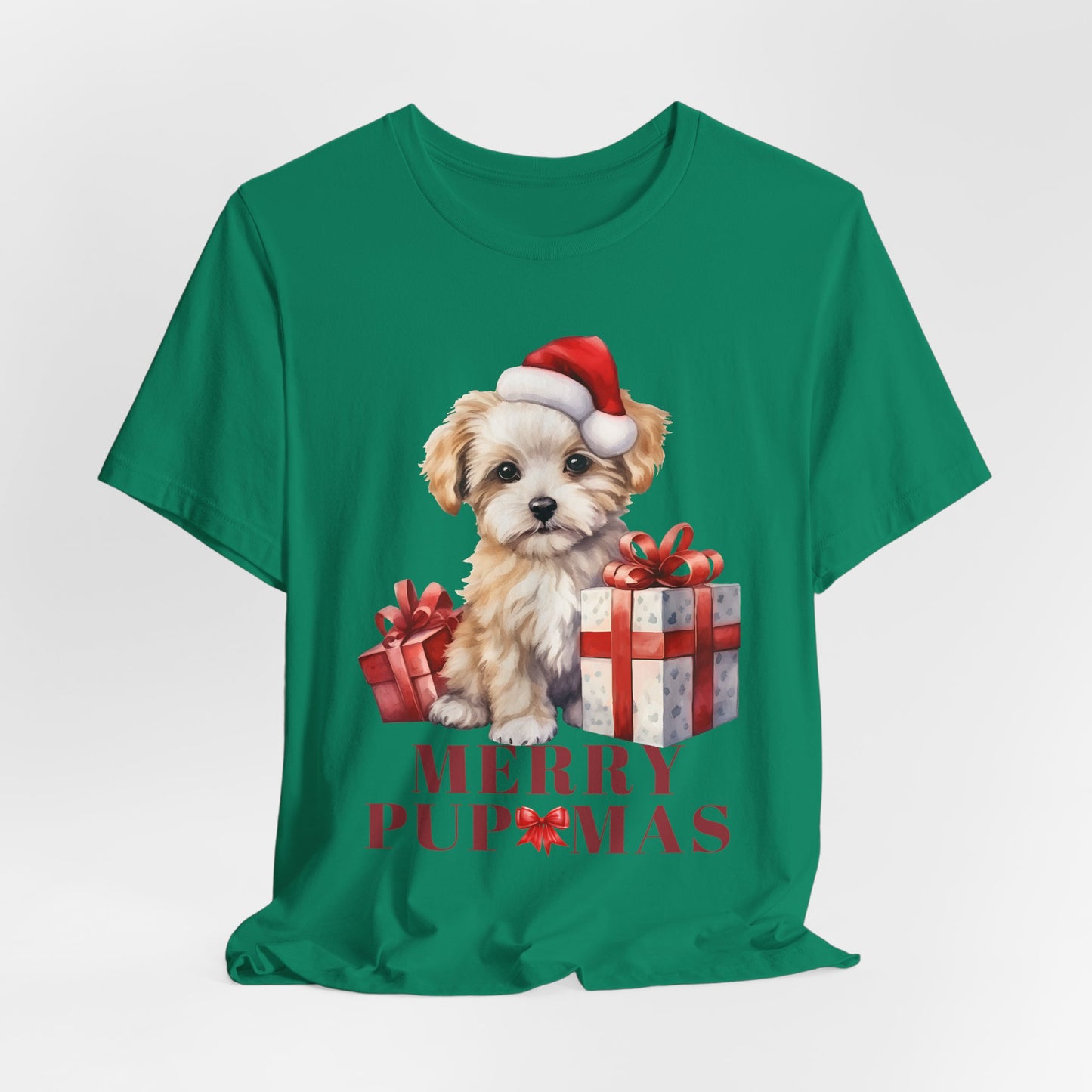 Merry Pupmas Unisex Short Sleeve Tee - Festive Dog Christmas T-Shirt