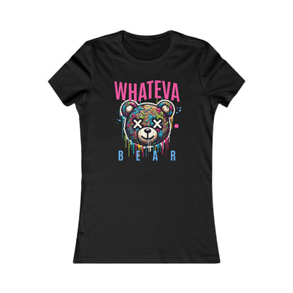 Colorful Whateva Bear Women's Tee - Fun Graphic T-Shirt for Casual Wear