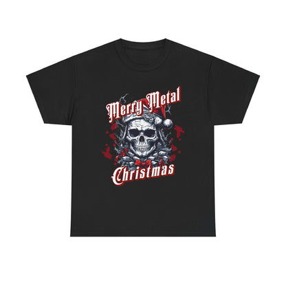 Merry Metal Christmas Tee - Unisex Heavy Cotton T-Shirt for Music Lovers