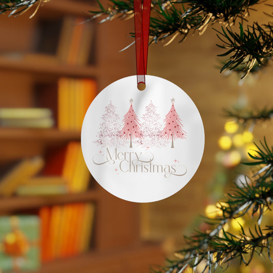 Merry Christmas Metal Ornaments - Festive Holiday Decor