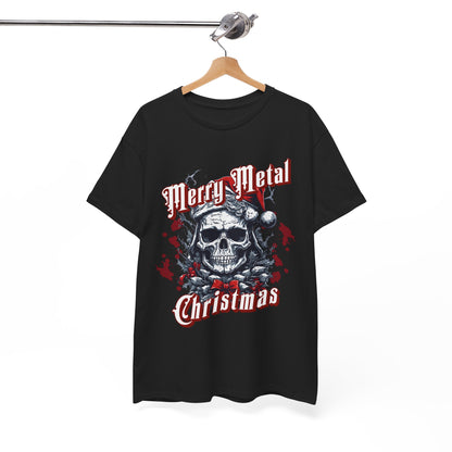 Merry Metal Christmas Tee - Unisex Heavy Cotton T-Shirt for Music Lovers