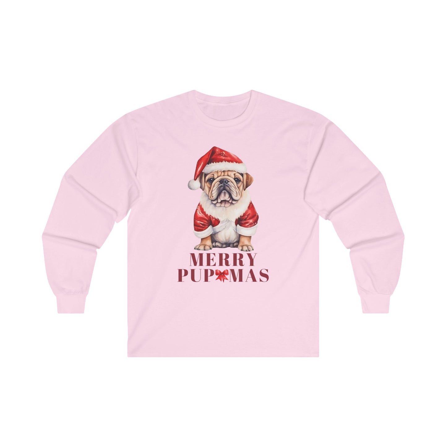 Merry Pupmas Unisex Long Sleeve Tee - Holiday Dog Lover Shirt