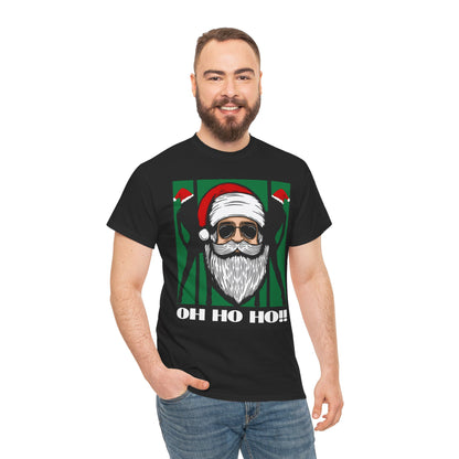 Funny Holiday Santa Graphic Unisex Heavy Cotton Tee - "Oh Ho Ho!"