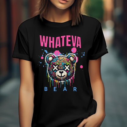 Colorful Whateva Bear Unisex Heavy Cotton Tee