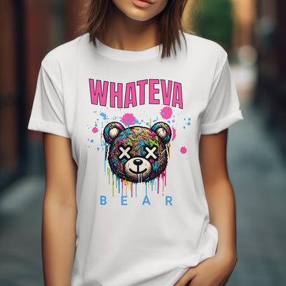 Colorful Whateva Bear Unisex Heavy Cotton Tee