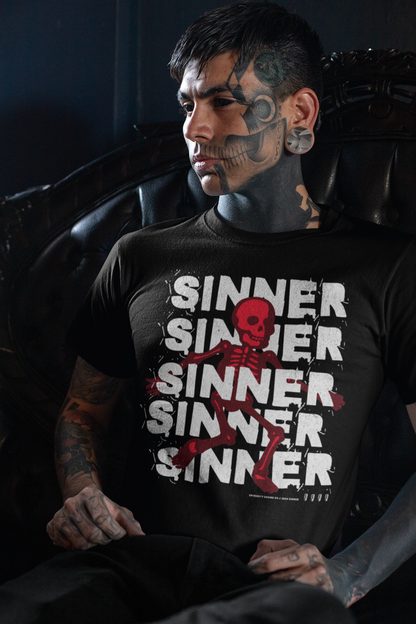 Sinner Unisex Heavy Cotton Tee - Bold Graphic T-Shirt for Halloween & Casual Wear - Express Delivery available