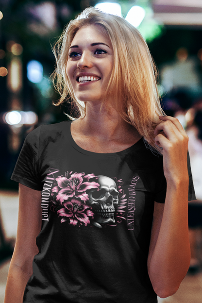 Skull Floral Women's Favorite Tee - Soft Graphic T-Shirt for Everyday Wear