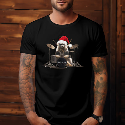 RocknRoll Drummer Raccoon - Unisex Jersey Tee - Perfect Holiday Gift! Express Delivery available