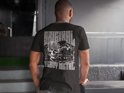 Heavy Metal RailRoad T-Shirt - Original Heavy Metal Skull & Train Graphic
