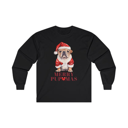 Merry Pupmas Unisex Long Sleeve Tee - Holiday Dog Lover Shirt