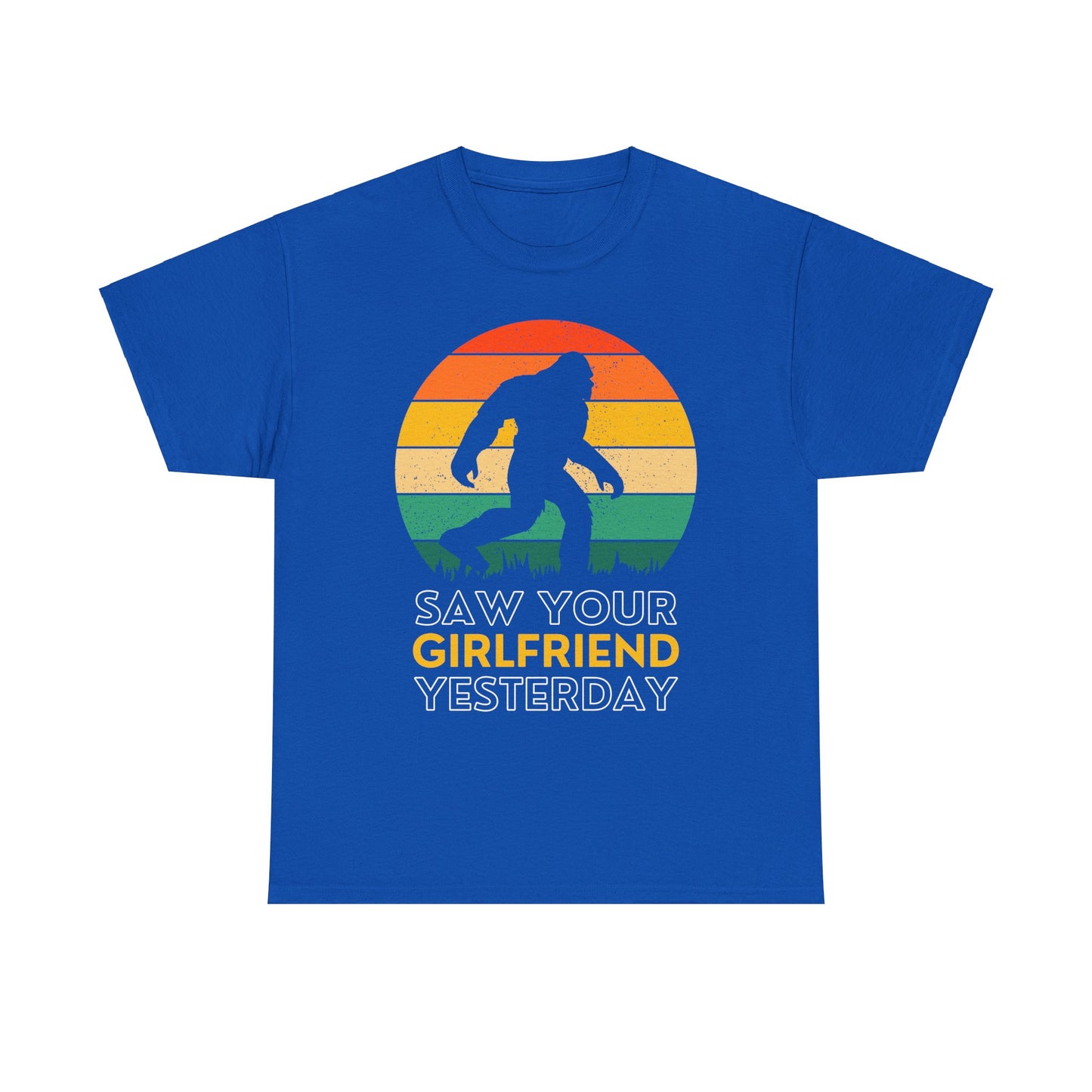 Sasquatch Girlfriend Unisex Heavy Cotton Tee - Fun Retro Style for Nature Lovers - Express Delivery available