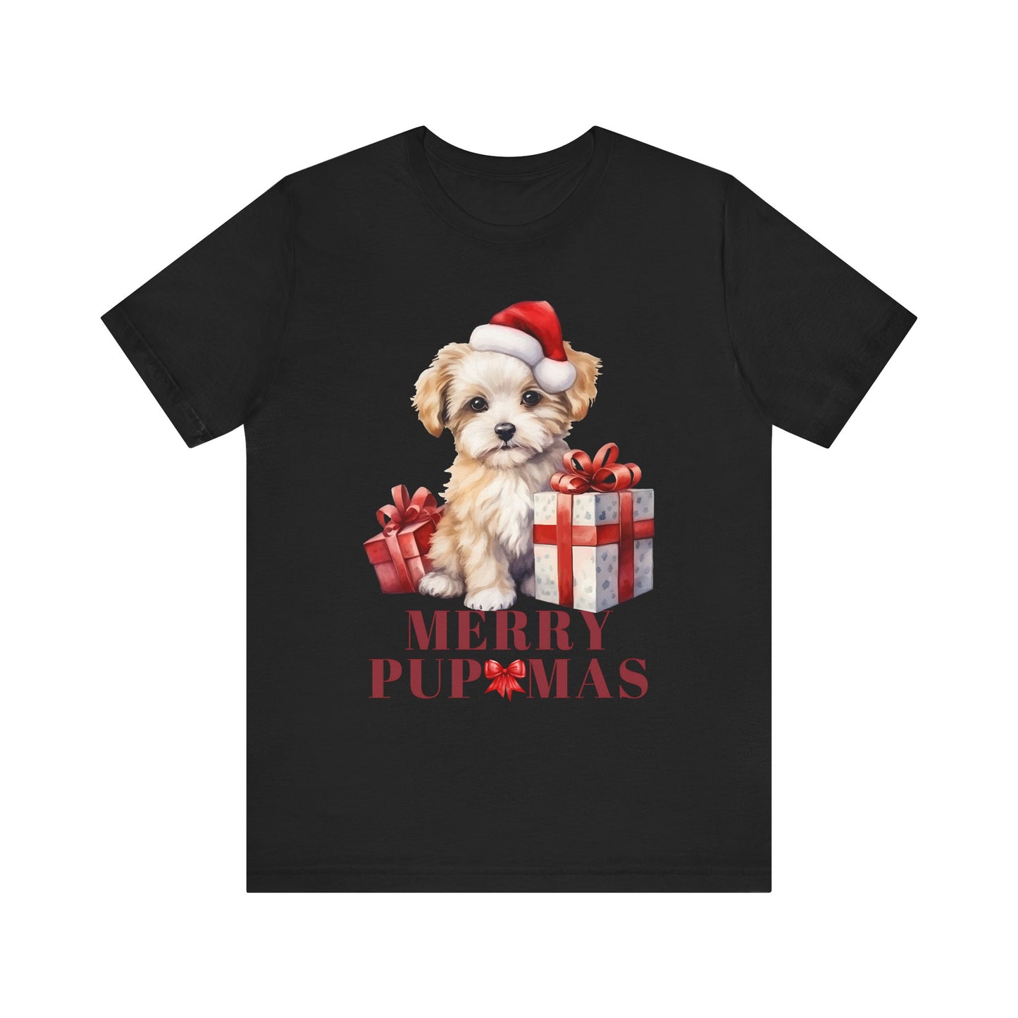 Merry Pupmas Unisex Short Sleeve Tee - Festive Dog Christmas T-Shirt