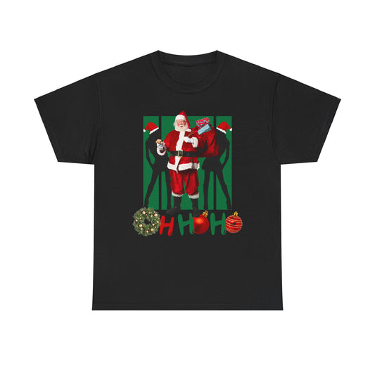 Funny Santa OH HO HO Unisex Heavy Cotton Tee - Holiday Christmas T-Shirt Express Delivery available