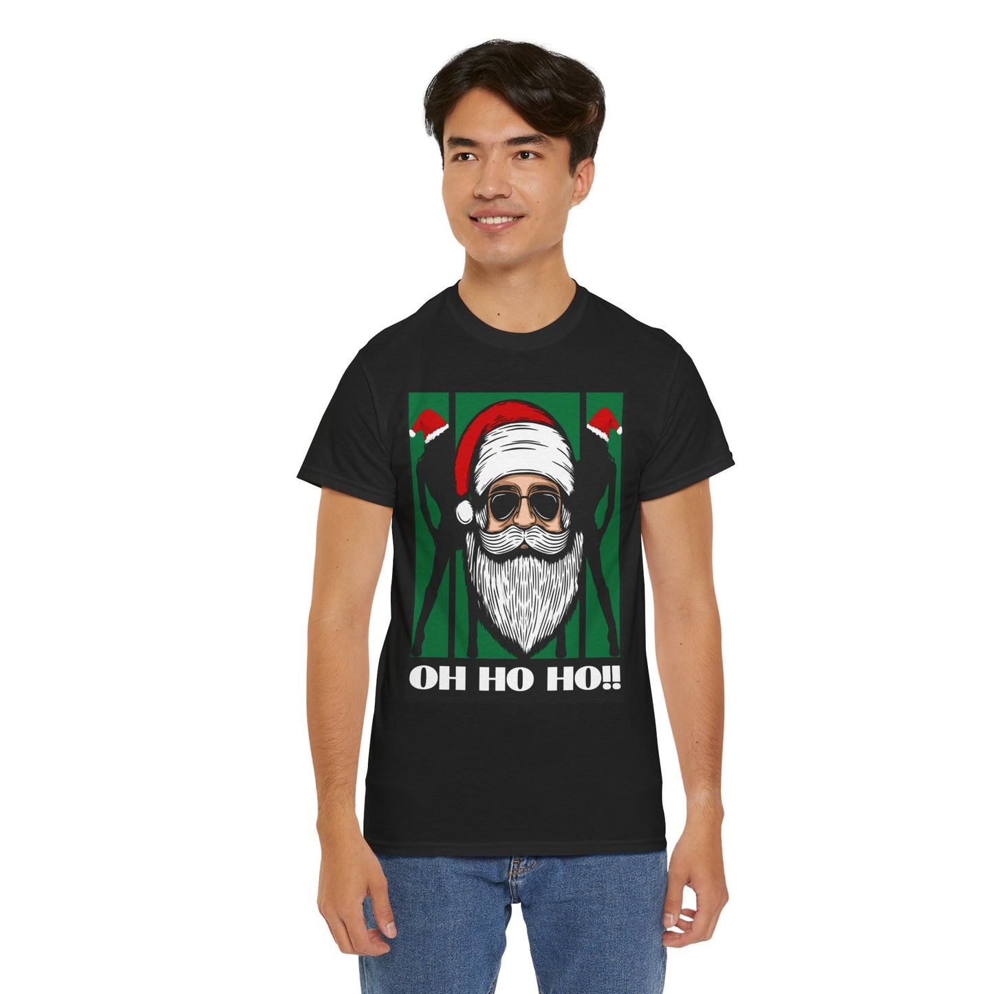 Funny Holiday Santa Graphic Unisex Heavy Cotton Tee - "Oh Ho Ho!"