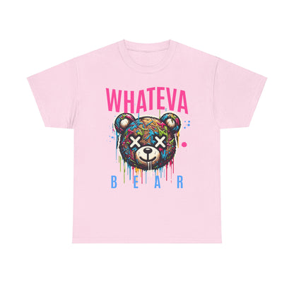 Colorful Whateva Bear Unisex Heavy Cotton Tee