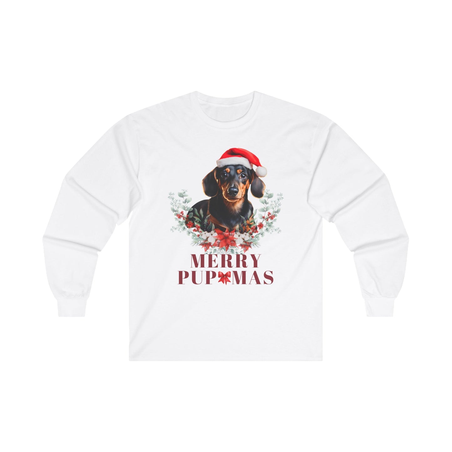 Merry Pupmas Unisex Long Sleeve Tee - Festive Dog Christmas Shirt